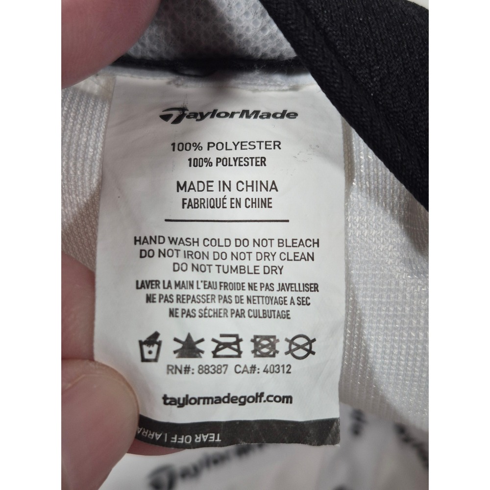 TaylorMade Golf Performance Adjustable Hat White Black Logo Mens Baseball Cap - Picture 8 of 9